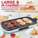 Dash Deluxe Everyday Griddle - Electric Griddle with Removable Plate - Nonstick, Easy-Clean Surface & Anti-Slip Base - Recipe Book Included - Aqua
