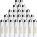 Konideke 25 Pack T8 Fluorescent Bulbs 4 Foot, F32T8/865 Fluorescent Light Bulb 48 Inch 32 Watt 6500K Daylight 2500 Lumens G13 Base