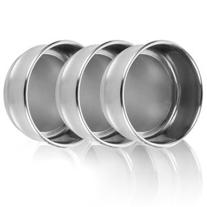 3 PCS 304 Stainless Steel Test Sieves, 200 Mesh (0.074mm), 80 Mesh (0.18mm), 60 Mesh (0.28mm) Aperture Lab Standard Test Sieve, 10cm/4Dia Economy Test Sieve for Industrial Laboratory