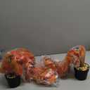 2 Pack Artificial Fall Plants Hanging Orange Vines Potted Fall Foliage Fake Pothos Trailing Plant Autumn Decoration for Indoor Outdoor Thanksgiving Bathroom Wall Kitchen Room Shelf Decor (Black Pot)