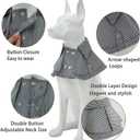 Dog Tuxedo Wedding Suit Shirt with Bow Tie, Formal Outfit Tux Attire for Puppy Small Medium Dogs Cats Costume (White&Black Scarf, Large)