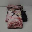 WONGS BEDDING Black Quilt Set Queen,3 Pieces Pink Floral Bedspreads Lightweight Botanical Coverlet Set for All Seasons, Reversible Quilted Printed Bedding Set with 2 Pillow Shams (Queen 90"96")