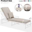Chaise Lounge Cushions Outdoor with Pillow, Water Fade Resistant, 1 PACK 80"x26"x3"