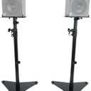 Rockville RVSM5 Pair Studio Monitor Bookshelf Speaker Stands w/Adjustable Height Black