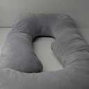 Momcozy Pregnancy Pillows for Sleeping, U Shaped Full Body Maternity Pillow with Removable Cover - Support for Back, Legs, Belly, HIPS for Pregnant Women, 57 Inch Pregnancy Pillow for Women, Grey