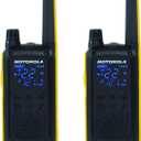 Motorola T470 Talkabout Two Way Radios, Long Range Emergency Rechargeable Waterproof Walkie Talkies 22 Channel, 35 Mile outdoor Black Yellow, 2 Pack