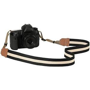 MoKo Camera Strap, Cotton Woven Camera Strap, Adjustable Universal Neck & Shoulder Strap for Video Camcorder, Binoculars, and Nikon/Canon/Sony/Minolta/Panasonic/SLR/DSLR Digital Cameras, Black & Beige