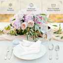 PLOYMONO White Heavy Duty Cloth Napkins - 17 x 17 Inch Solid Washable Polyester Dinner Napkins - Set of 8 Napkins with Hemmed Edges - Great for Weddings, Parties, Banquets Dinner & More