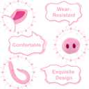 Pig Costume Set, Pink Animal Cosplay Outfit with Pig Ears Headband Nose Bow Tie Tail Gloves for Fancy Dress Parties