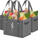 Green Bulldog Reusable Grocery Bags - Heavy Duty Reusable Shopping Tote Bags W/Long Handles, Foldable & Collapsible, Holds Up to 65 lbs - for Kitchen, Picnic 3 Pack
