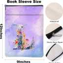 4Pcs Initial L Book Lovers Gifts Book Sleeve Waterproof Books Cover Pouch Personalized Monogrammed Gifts for Women Bookworm Bookish Reading Accessories for Birthday Wedding Thank You Gift