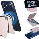 isee 2025 Upgraded MagSafe Wallet for iPhone 17/16/15/14/13/12, Powerful Magnetic, 5-Card Capacity, RFID Blocking, MagSafe Sticker Included, Lightweight Adjustable Card Holder, Light Pink