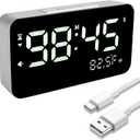 Rohome Talking Alarm Clock and Countdown Timer, Hourly Chime for Visually Impaired Elderly Seniors Blind, Battery Operated, Snooze, Temperature, Vibration, Rechargeable, 99 Minutes Led Count down Timing