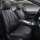 Coverado Seat Covers Full Set, Black Seat Covers for Cars 5 Seats, Car Seat Protector, Waterproof Nappa Leather Car Seat Cushion, Front and Rear Car Seat Cover Fit for Most Sedans SUV Pick-up Truck