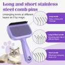 Self Cleaning Dog Brush for Shedding - Bristle Brush and Long/Short Needles Design, Skin Friendly, Slicker Deshedding Dog Brush, Hair Removal for Long & Short Haired Pets