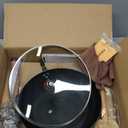 WANGYUANJI 11-Inch Carbon Steel Frying Pan with Beech Wooden Handle & Glass Lid - Physical Non-Stick, Non-Coating Skillet for Induction, Sauting, Frying, Stir-Frying