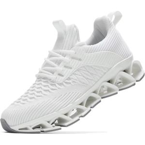 Wrezatro Women's Slip on Walking Running Shoes Blade Tennis Casual Fashion Sneakers Comfort Non Slip Work Sport Athletic Trainer (White,38)