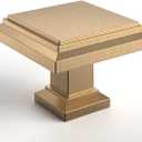 Amerdeco 10 Pack 1.3 Inch Champagne Bronze Cabinet Knobs Single Hole Cabinet Handles Dresser Knobs Drawer Knobs and Pulls for Bathroom Cabinets ZH0001, 1.3"/32MM