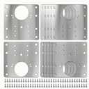 12PCS Upgraded Cabinet Hinge Repair Plate Kit: FOGZUVR Durable Door Hinge Mounting Plate Stainless Steel, Large Cabinet Fix Board with Screws for Kitchen Cabinet, Cupboard Doors and Furniture