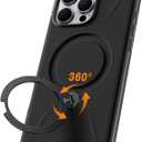 TORRAS 360 Spin Stand for iPhone 16 Pro Max Case, Fit for Magsafe, Mil-STD Protective Hard PC Scratch-Resistant Case for iPhone 16 Pro Max Phone Case with Kickstand, Ostand Spin, Onyx Black, 6.9 inch