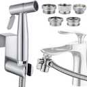 Sink Sprayer Hose Attachment for Faucet, Faucet Head Replacement with 5 Adapters, 59" Hose and Holder - for Feminine Hygiene, Baby Diaper Cleaning & Pet Bathing