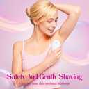 Electric Razors for Women,Electric Shaver for Women Leg,Rechargeable Painless Shaver for Body Hair,Anti-Slip Cordless Waterproof Wet Dry Trimmer, Smooth Close Shave for Underarms Bikini(Light Blue)