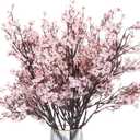 PATIKIL Artificial Flowers, 9pcs European Fake Flowers DIY Bouquet Fake Floral for Home Garden Kitchen Decor Wedding Party Decoration Light Pink