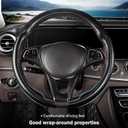 Carbon Fiber Steering Wheel Cover, Thin Steering Wheel Cover Protector Universal Car Steering Wheel Accessories, Matte Black