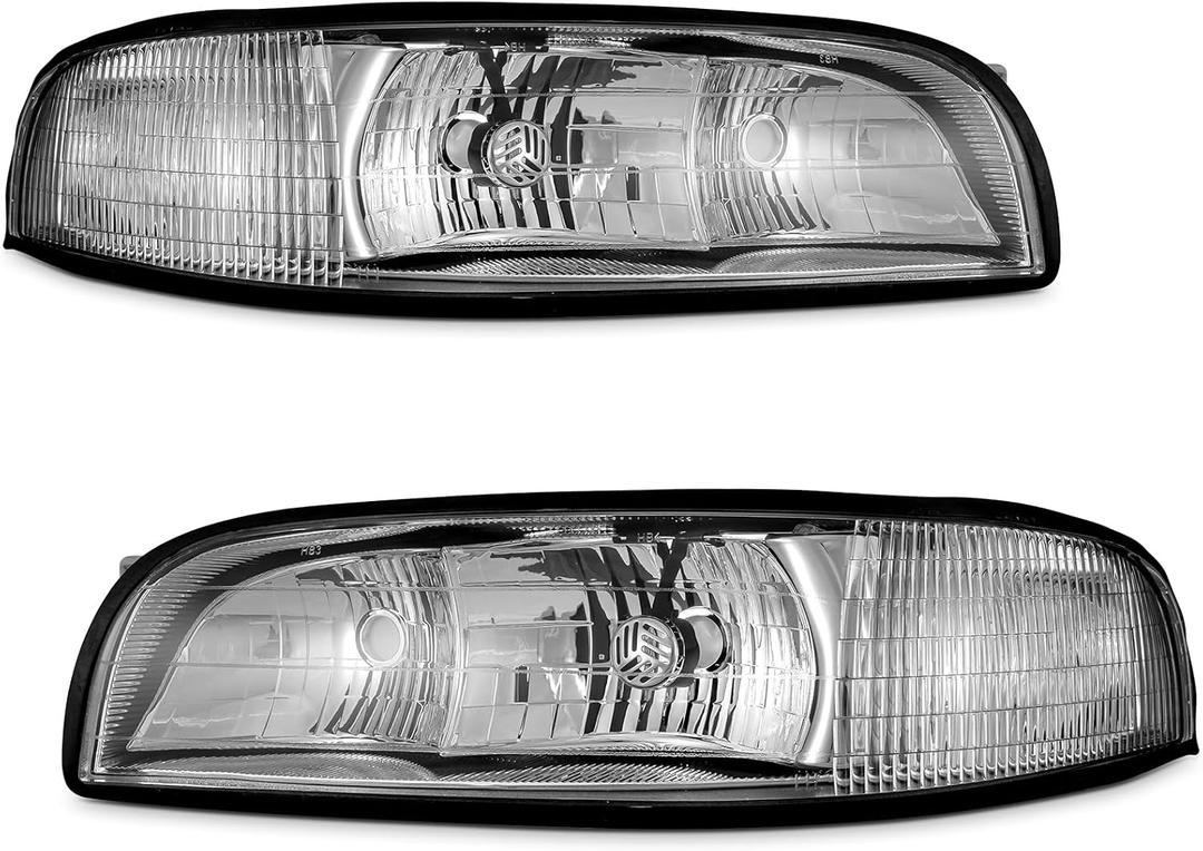 for 1997-1999 Buick LeSabre Headlights Chrome Pair