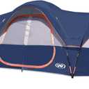 UNP Camping Tent 10-Person-Family Tents, Parties, Music Festival Tent, Big, Easy Up, 5 Large Mesh Windows, Double Layer, 2 Room, Waterproof, Weather Resistant, 18ft x 9ft x78in (Navy Blue)