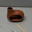 Terracotta Palo Santo Holder Burner with Chimney & Elevated Feet, Mess-Free Design for Meditation & Yoga, Holds Palo Santo Sticks, Sage & Cones – Ceramic Palo Santo Holder Set with Brush & Tweezer