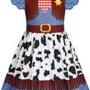 Eledobby Cowgirl Costume Girls Toddler Princess Dress Up Halloween Cosplay Outfits Christmas Birthday Gift, 9-10 Years