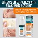 NUVADERMIS Silicone Scar Sheets - Extra Long Scar Sheets for C-Section, Tummy Tuck, Keloid, and Surgical Scars - Reusable Medical Grade Silicone Scar Sheets - Pack of 4 - Light Tone