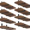 WEKIS Shelf Brackets 12 Inch, Strong Heavy Duty Floating Shelf Brackets Pack of 16, Industrial Metal Iron Matte Black Shelving Brackets 1/5 Inch Thick Brackets for Shelves 16 PCS