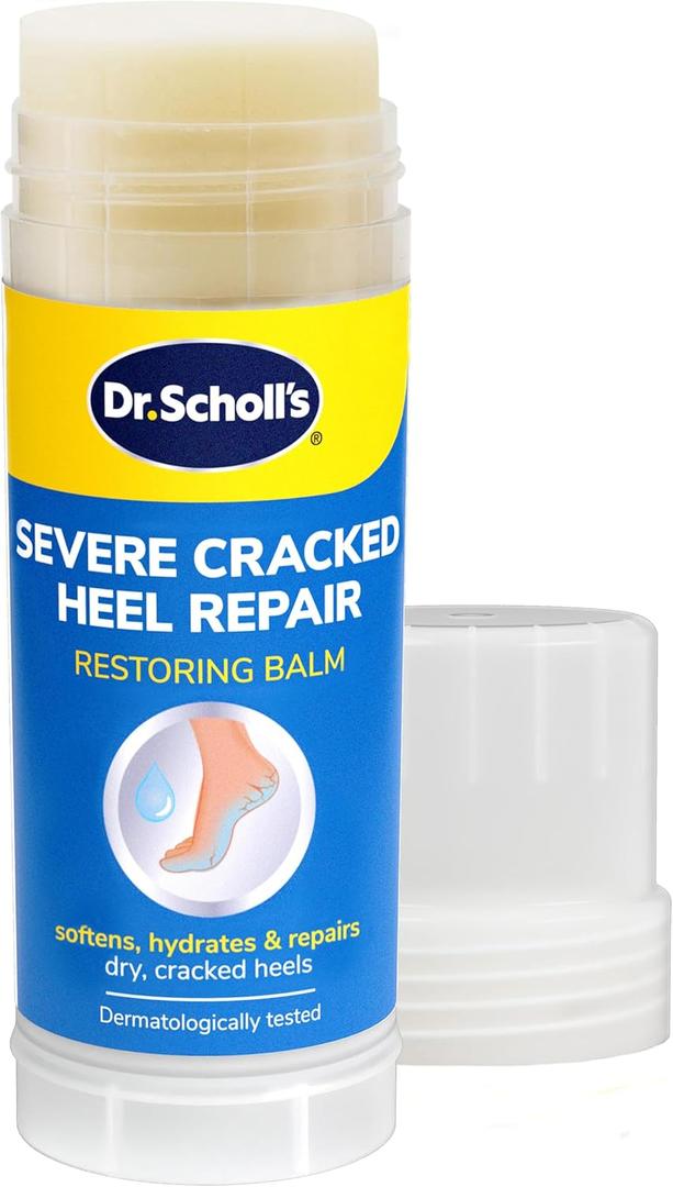Dr. Scholl's Severe Cracked Heel Repair Restoring Balm 2.5oz, with 25% Urea for Dry, Cracked Feet, Heals and Moisturizes for Healthy Feet (2.5 Ounce (Pack of 1))