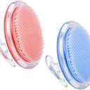 Dylonic Exfoliating Body Scrub Razor Bump Brush, Ingrown Hairs Solution Pads - After Waxing Skin Care Exfoliator for Body Shaving Irritation, Strawberry Legs, Armpit, Bikini Body Exfoliator Scrubber (2pk Orange/Blue)