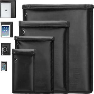 4 Pack Faraday Bags for Electronics -Grade Fireproof & Waterproof Faraday Cage with Signal Blocker | Anti-Theft Protective Pouch for Laptops (up to 16"), Phones, Car Keys, Credit Cards (XS-XL)