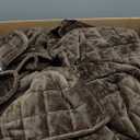 RECYCO Luxury Velvet Quilt Set King Size Bedding Sets, Ultra Soft Velvet Comforter Set, Lightweight Channel Box Stitch Oversized Bedspread Coverlet for All Season, with 2 Shams, Walnut Brown