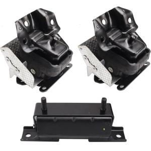 Set of 3, Front Motor Mount and Trans Mount Compatible with 2007-2013 Silverado Sierra 1500 5.3L 6.0L 6.2L 4WD Auto Trans Engine, Replacement for A2638 A5365 A5365