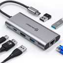 UtechSmart USB C Hub, USB C Ethernet Multiport Adapter, 6 In 1 USB C to HDMI Dock Compatible for Macbook Pro/Air, Chromebook, Dell XPS, HP and Type C Devices (Gigabit Ethernet 100W PD 4K HDMI USB 3.0) (Grey)