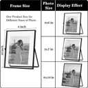 eletecpro 8x10 Metal Picture Frame with Real Glass Cover, Tabletop Display Photo for Multiple Size up to 8x10, Black Floating Photo Frame Diaplay 6x8, 5x7, 4x6 for Wedding, Party, Home Decor, Vertical