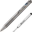 OKNIFE B1 Ti Titanium Pen with 2-in-1 Clip, Bolt Action Pen with Clip, Lightweight EDC Ballpoint Pen with 2 pcs Refills Ideal for Office, Working, Writing (Titanium)