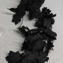 RECUTMS Fall Maple Leaf Garland Hanging Black Fall Leaves Vine Artificial Autumn Garland Halloween Thanksgiving Decor for Home (Black)