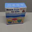 Xgunion Collapsible Beach Sand Bucket 3 Packs Foldable Buckets Set with Shovels & Mesh Bag Collapsible Beach Toys for Kids Summer (Yellow, Blue, Green, Pink, Medium)