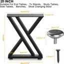 28" Metal Coffee Table Legs, Sturdy Black Bench Legs, Suitable for DIY Furniture Legs, Dining Tables, End Table, Chair, Desks, and Benches - 71 cm H x 45 cm W, Set of 2 (28" Y-Type)