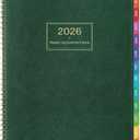 2026 Appointment Book - Daily Hourly Planner 2026, Jan 2026 - Dec 2026, 9"x 11", 2026 Planner Weekly and Monthly, Appointment Book/Planner 2026, 15-Minute Interval, Flexible Cover - Dark green