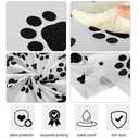 Oudain 3 Pcs Puppy Paw Print Plastic Tablecloth 84 Inch Round Tablecloth Disposable Table Cover Large Cute Puppy Themed Table Cover for Pet Cat Birthday Party Decor (Black and White)