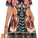 Summer Dresses for Women Casual Tshirt Short Sleeve Floral Sundress Beach Cover Ups with Pockets (X-Large, Aa Yellow Flower)
