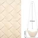 Woven Small Crescent Purse Small Crossbody Bags Mini Crescent Crossbody Bags for Women Woven Croissant Phone Purse (White)