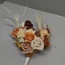 Ling's moment Artificial Flowers Boho Bridesmaid Bouquet, Terracotta Wedding Flower Bouquets for Bridesmaids, 7 Inch Bridal Bouquets for Bridesmaids, Wedding Decor, Ceremony, Anniversary, etc.